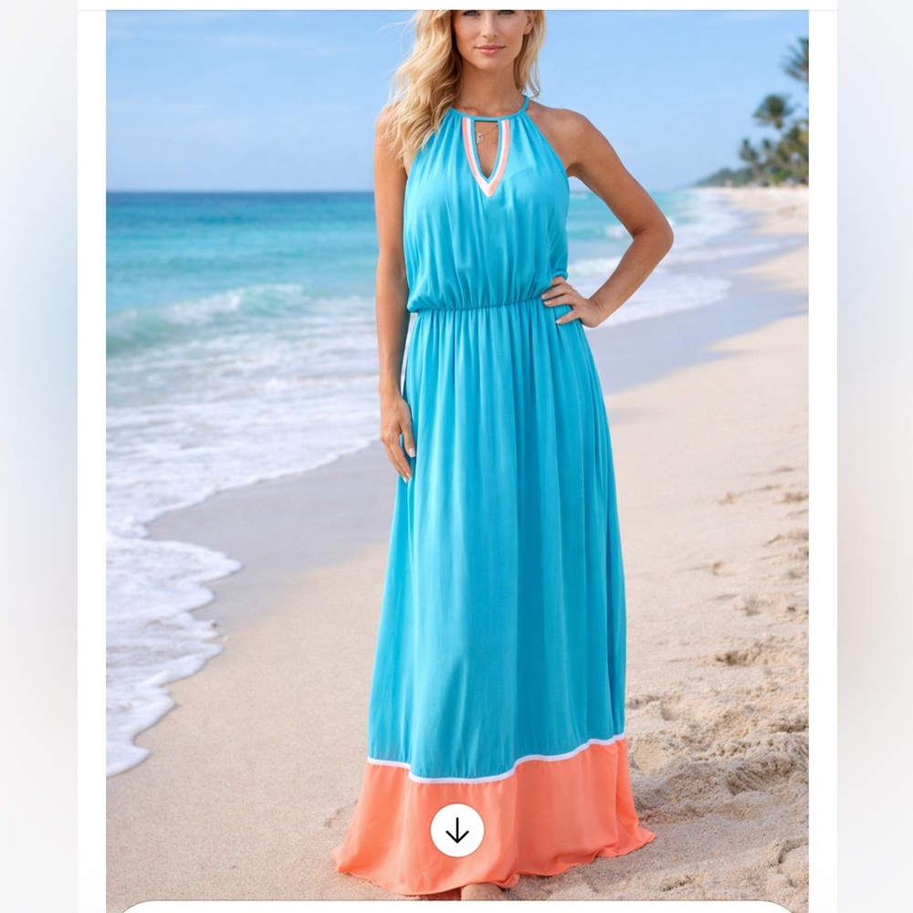 Maxi Sun dress color block  SzM price firm!